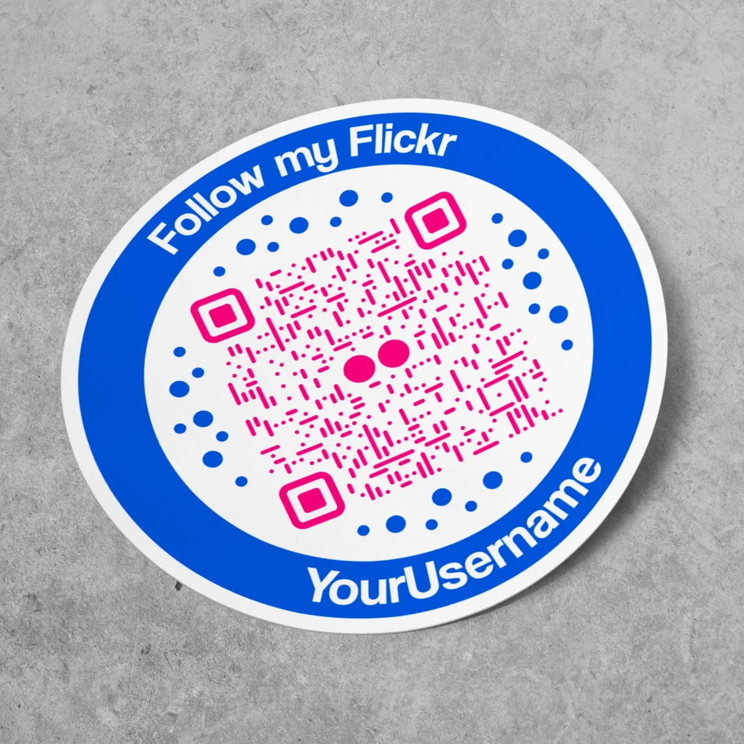 Custom Flickr Sticker Circle QR Code
