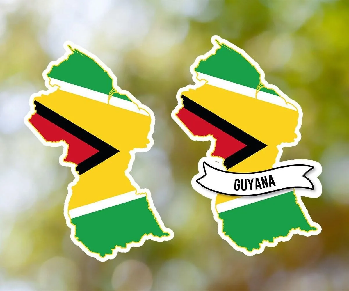 Guyana Country Shaped Sticker