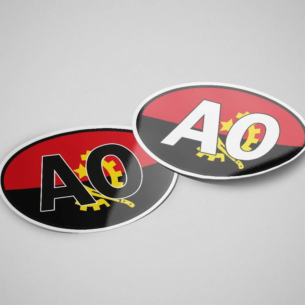 Angola Sticker Oval Flag