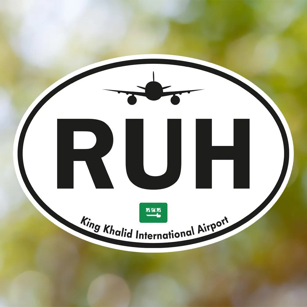 RUH King Khalid International Airport Sticker (Oval Vintage)