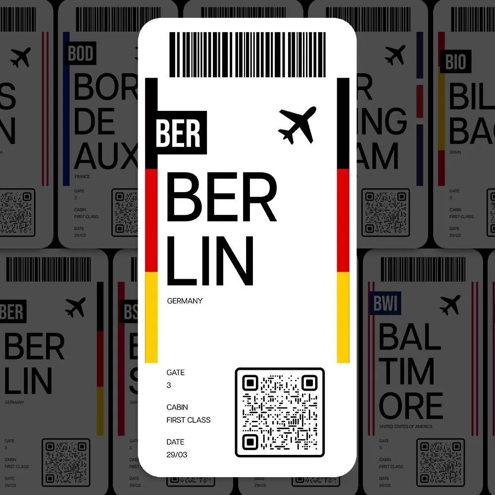 BER Berlin Airport Sticker (Oval Vintage)