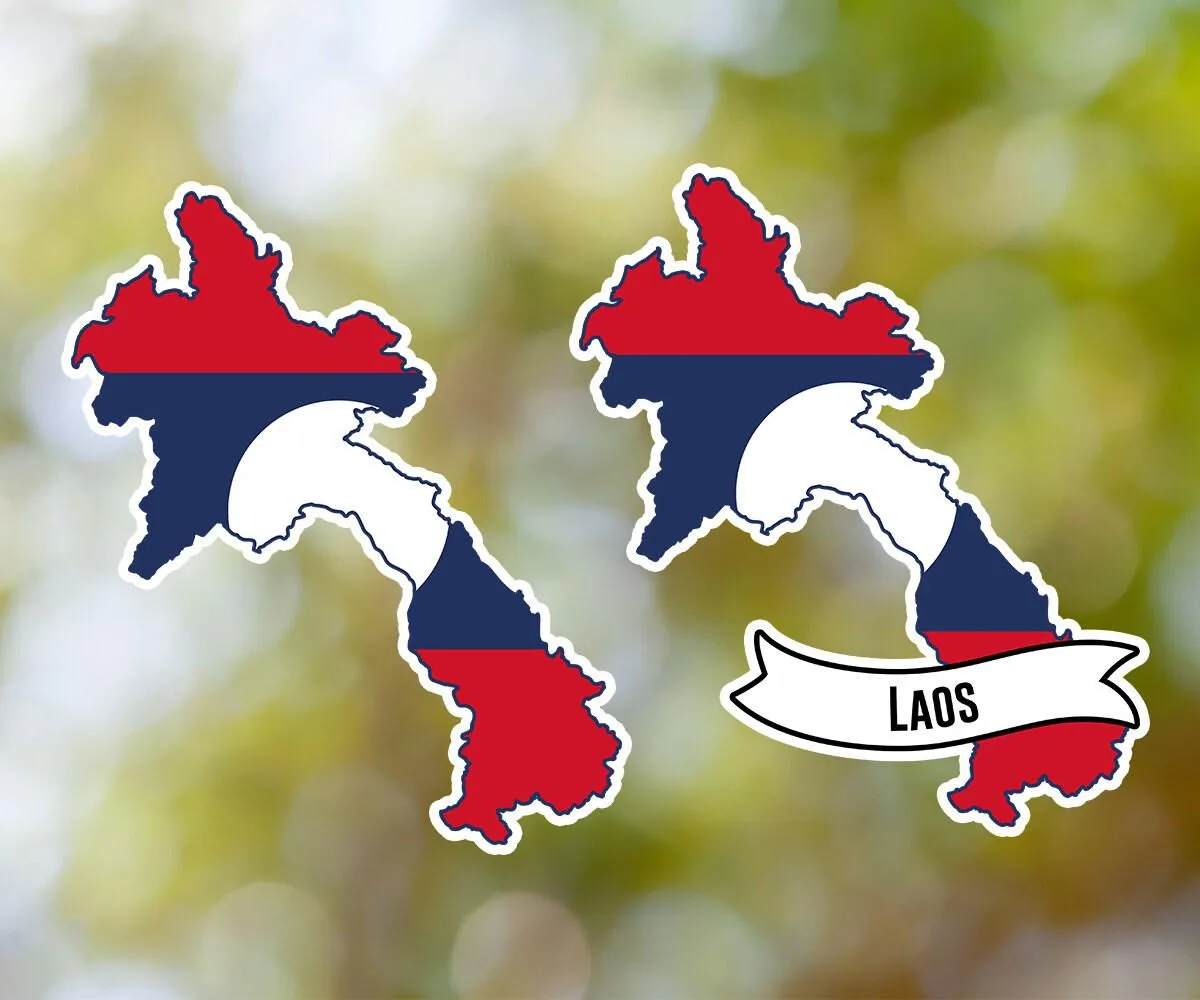 Laos Country Shaped Sticker