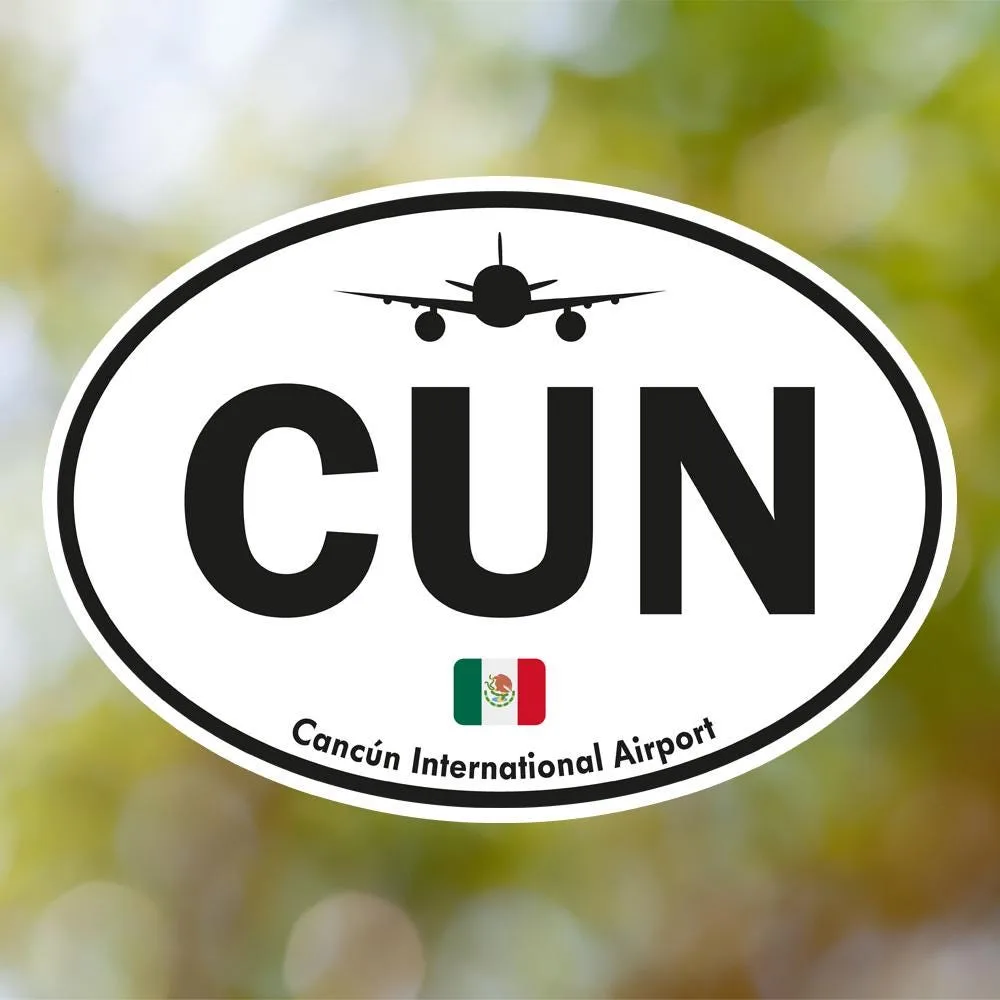 CUN Cancún Airport Sticker (Oval Vintage)