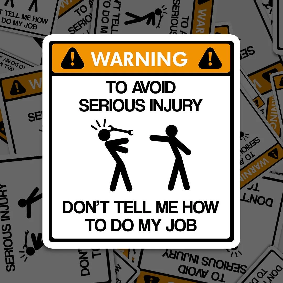 Injury Warning Sticker