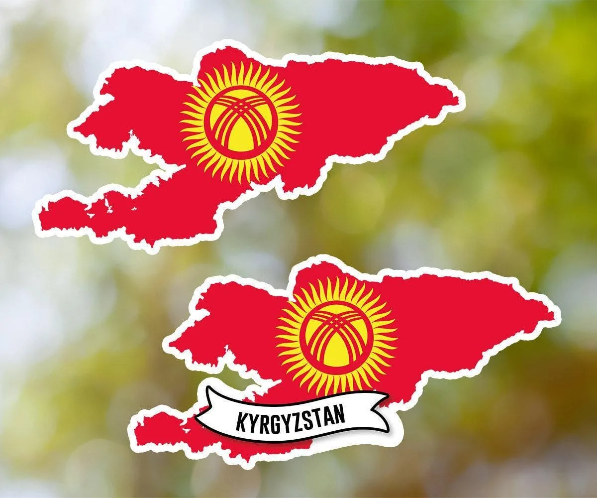 Kyrgyzstan Country Shaped Sticker