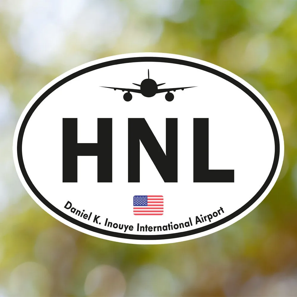 Honolulu Airport Sticker (Oval Vintage)
