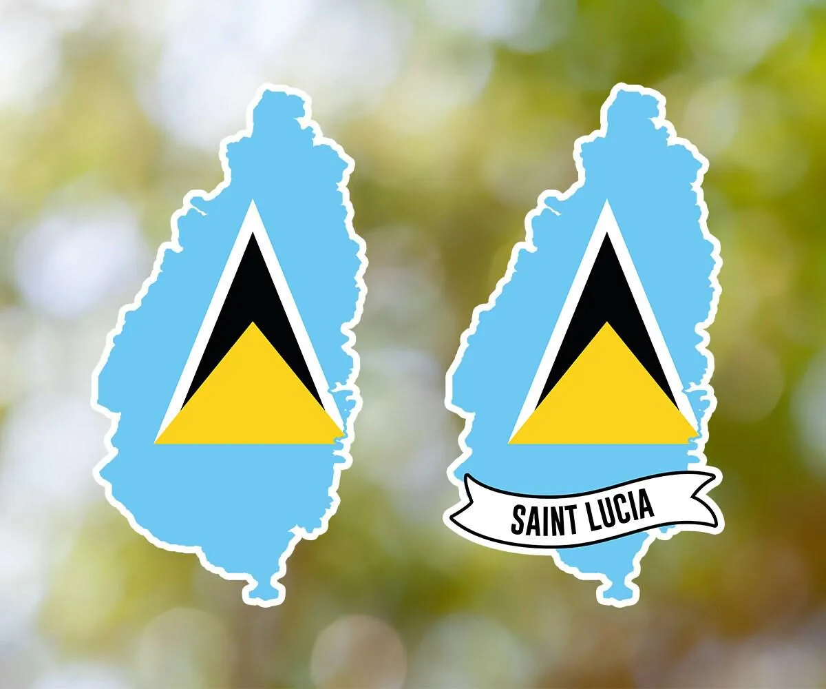 Saint Lucia Country Shaped Sticker