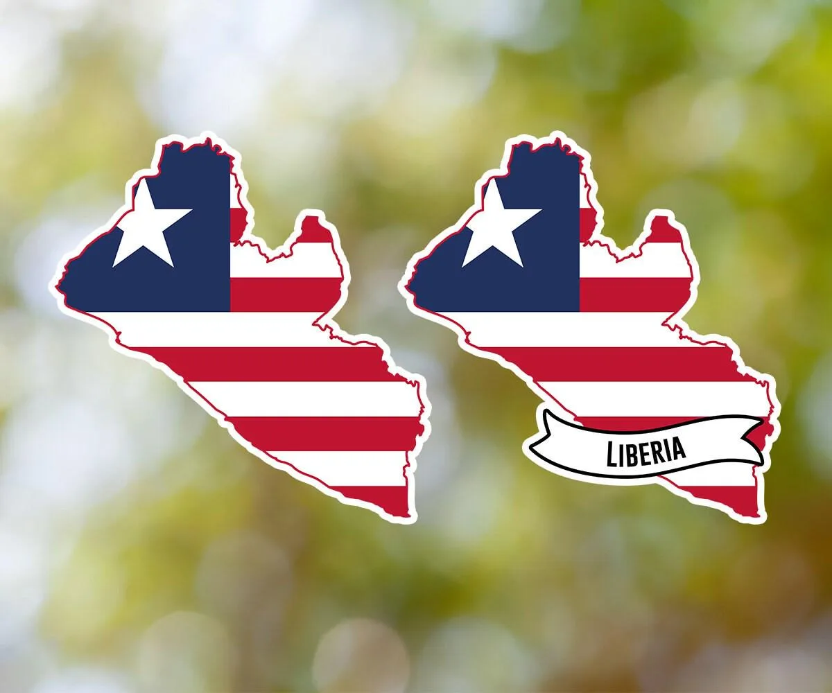 Liberia Country Shaped Sticker