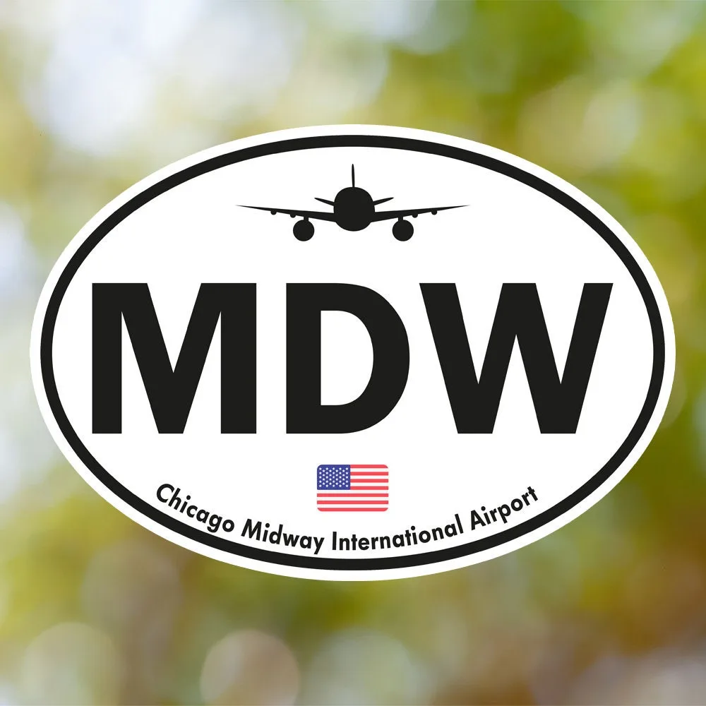 Chicago Airport Sticker (Oval Vintage)
