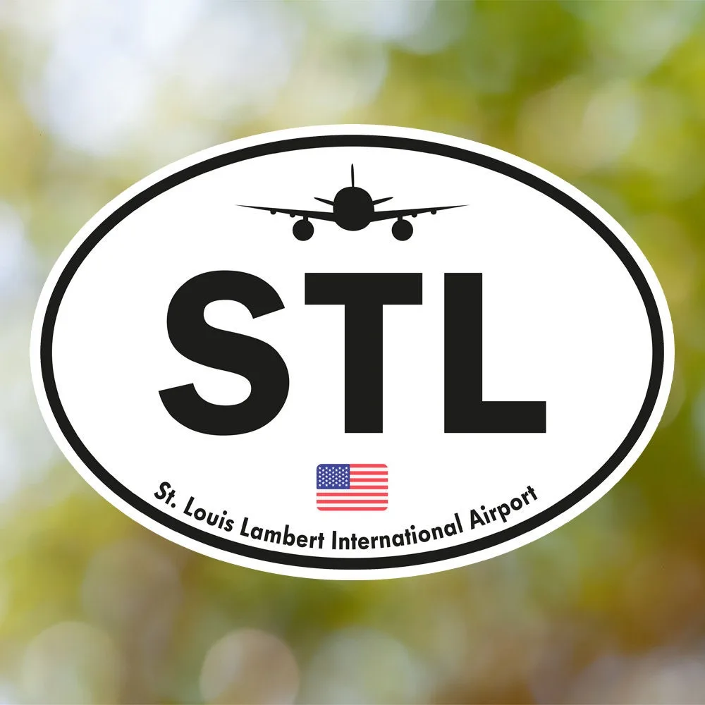 St. Louis Airport Sticker (Oval Vintage)