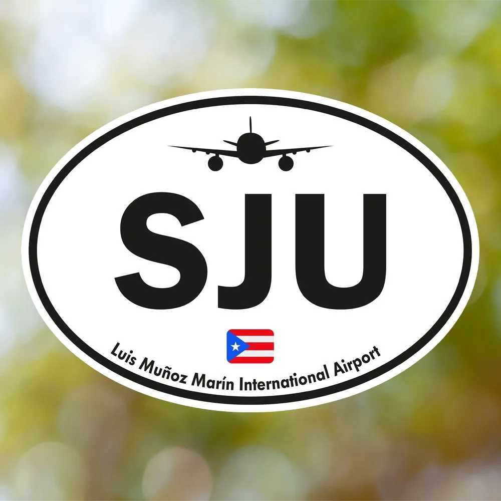San Juan Airport Sticker (Oval Vintage)