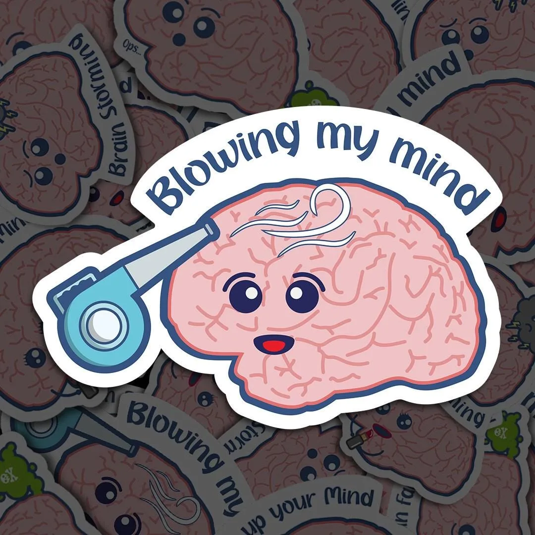 Blowing My Mind Brain Meme Sticker
