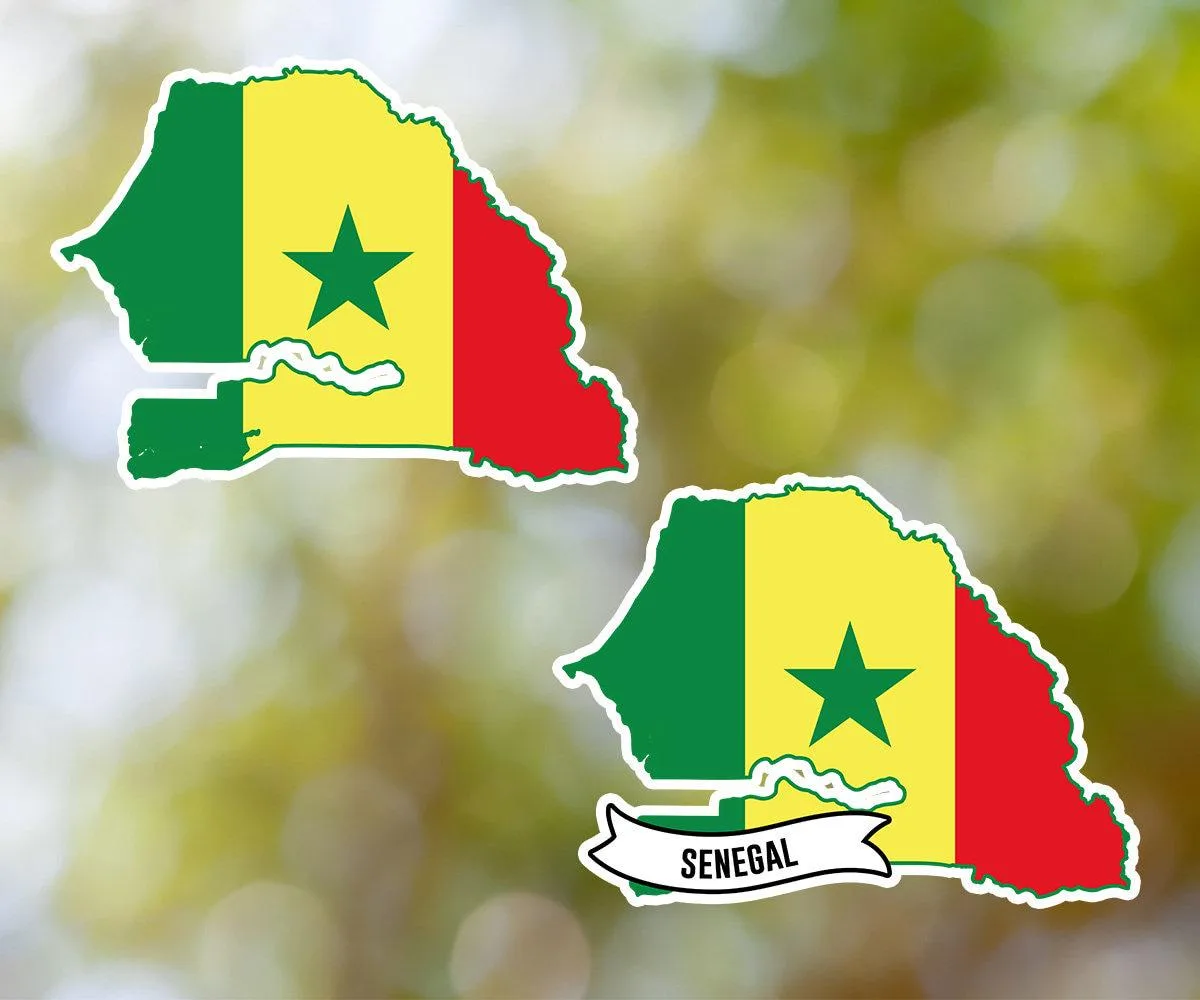 Senegal Country Shaped Sticker