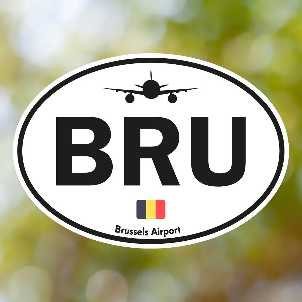Brussels Airport Sticker (Oval Vintage)