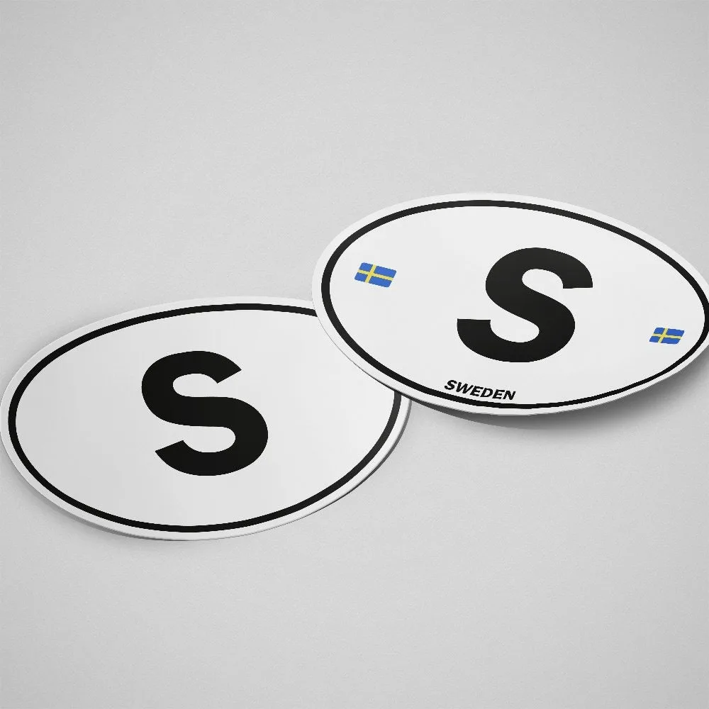 Sweden Sticker Oval White