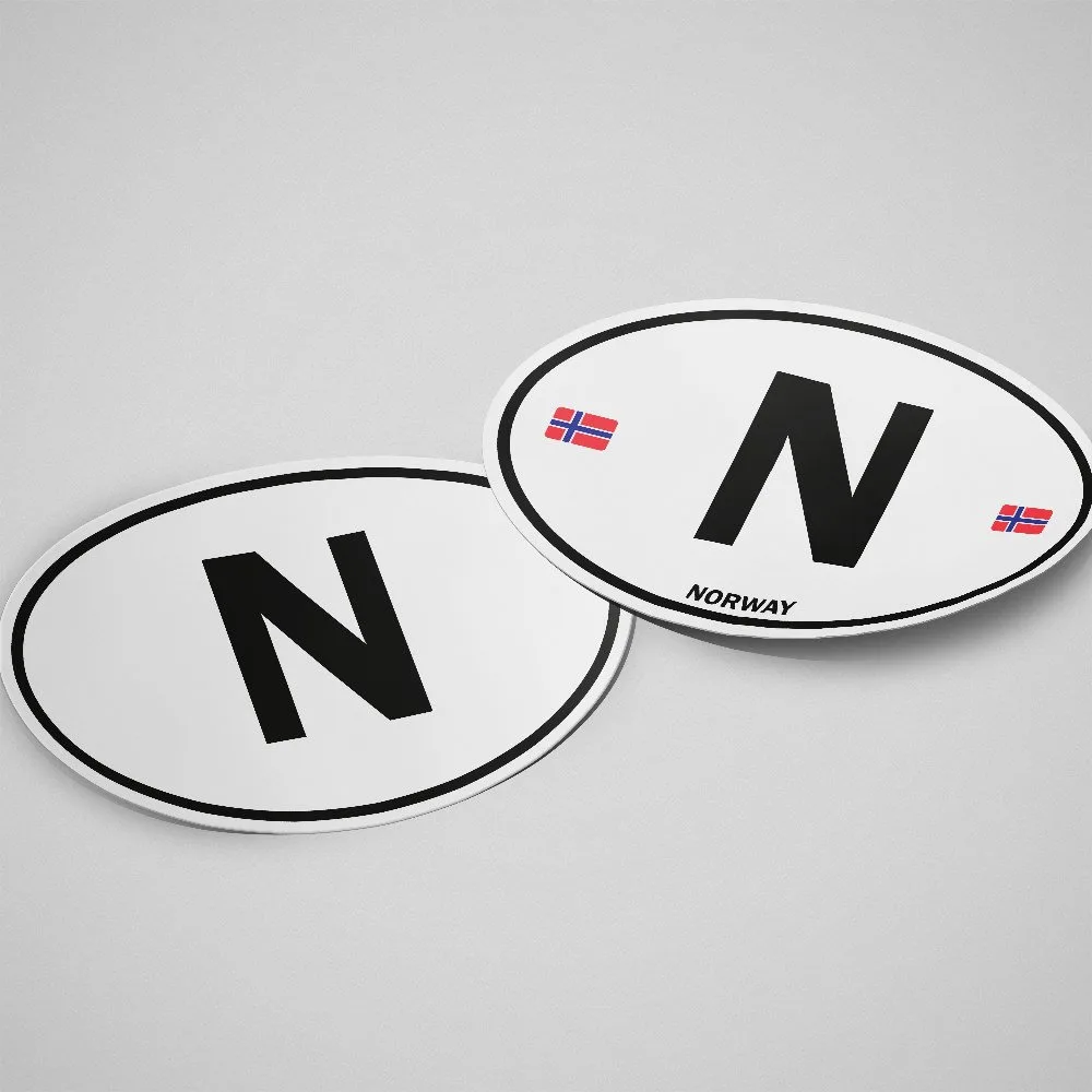 Norway Sticker Oval White