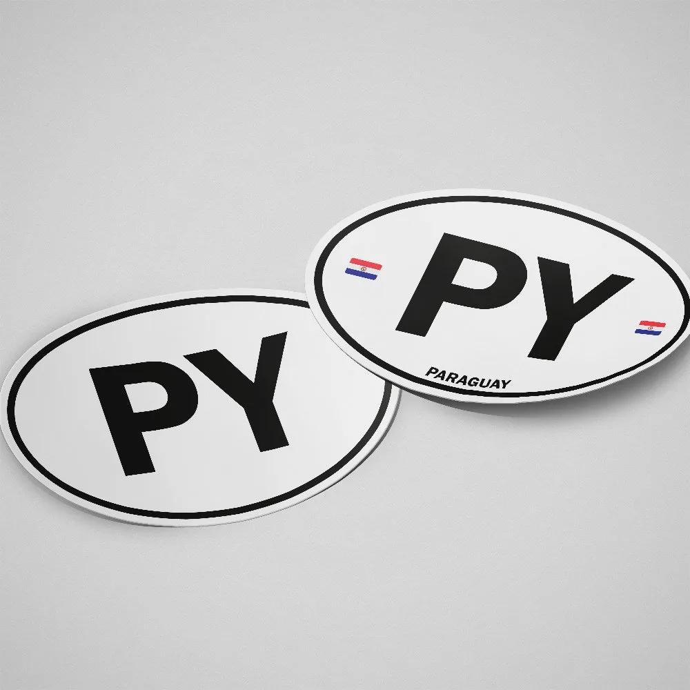 Paraguay Sticker Oval White