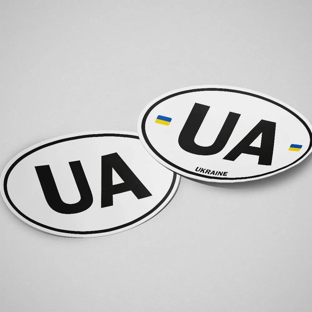 Ukraine Sticker Oval White
