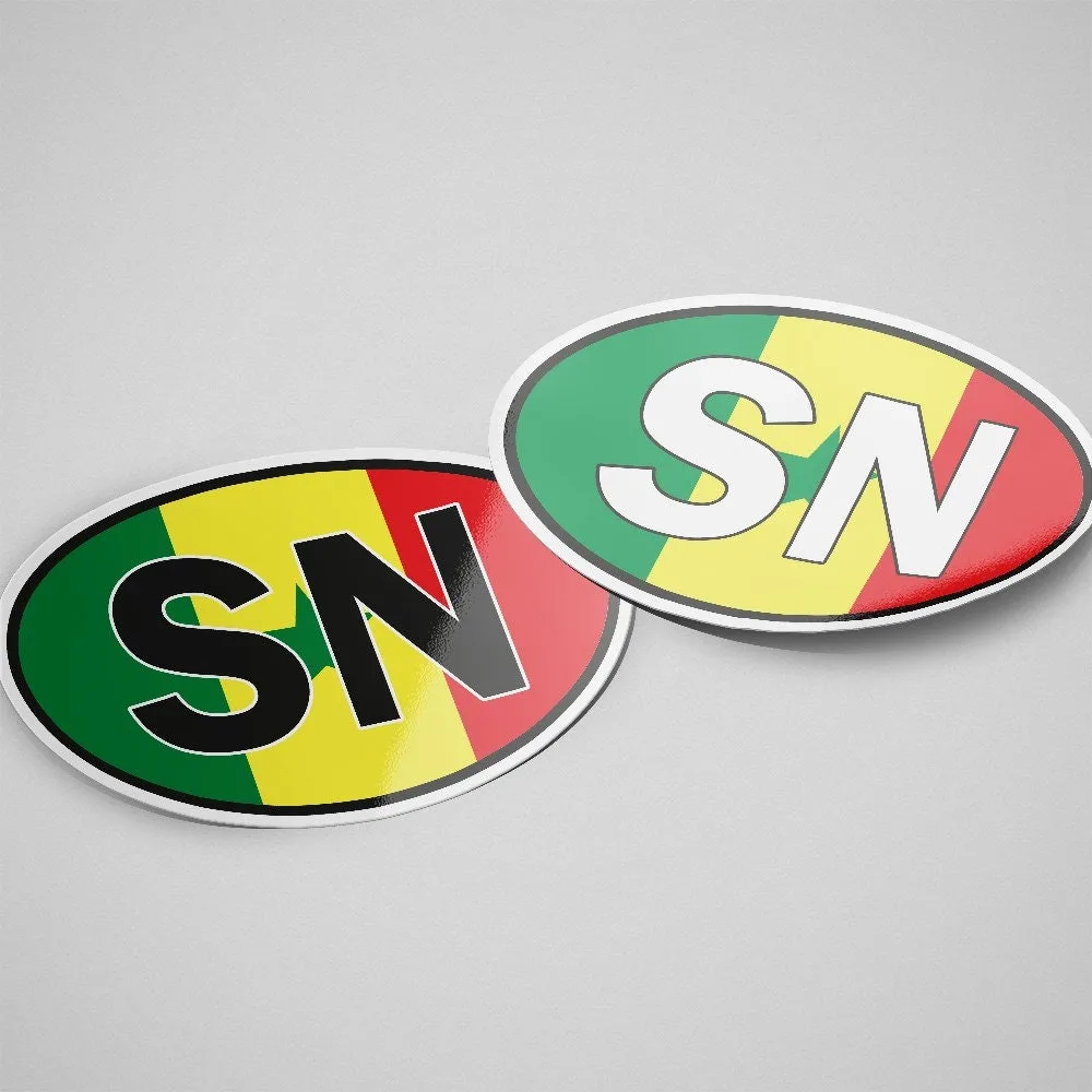 Senegal Sticker Oval Flag