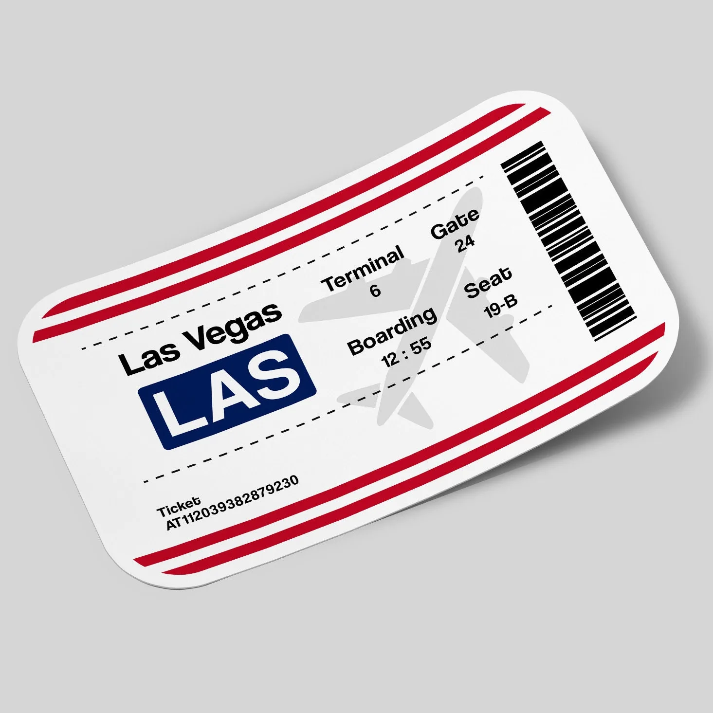 Las Vegas Airport Ticket Sticker