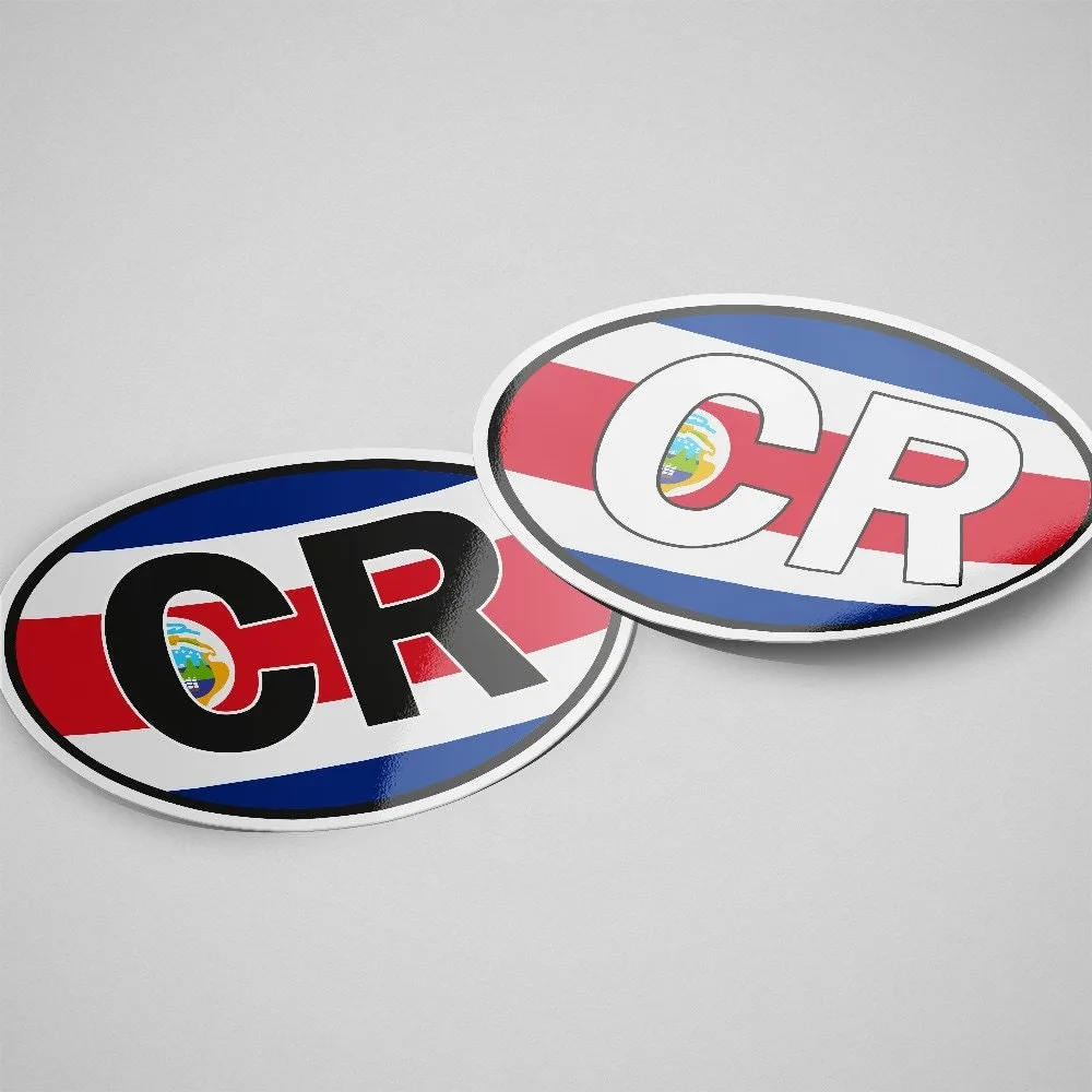 Costa Rica Sticker Oval Flag