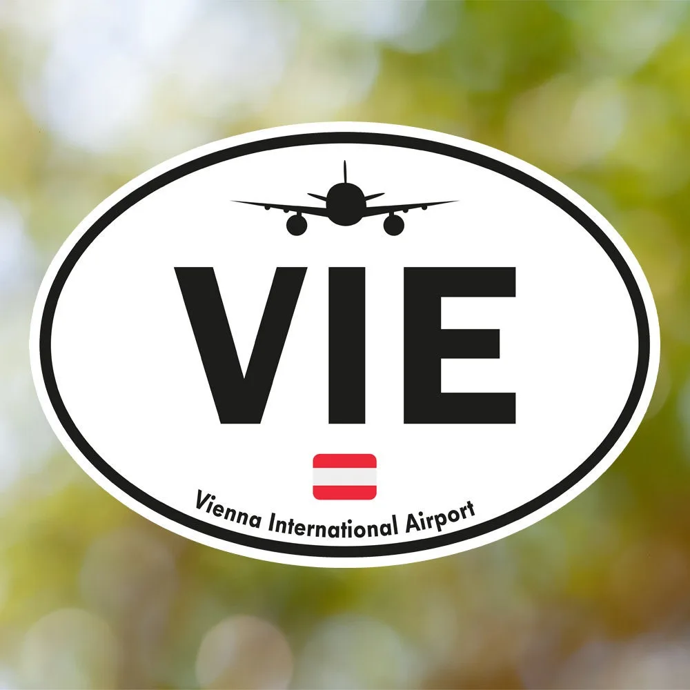Vienna Airport Sticker (Oval Vintage)