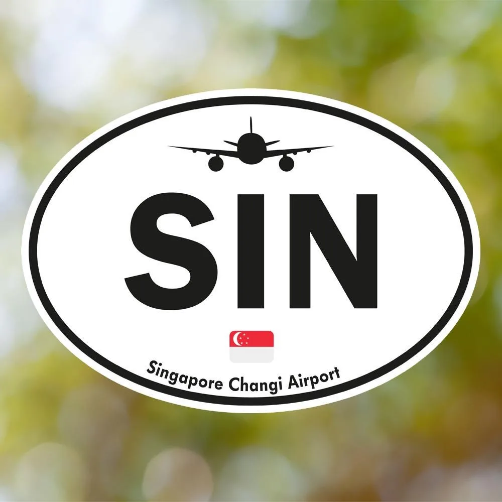 SIN Singapore Airport Sticker (Oval Vintage)