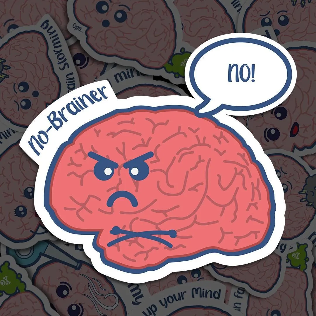 No Brainer Brain Meme Sticker