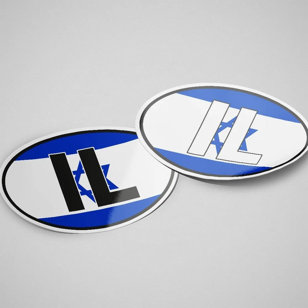 Israel Sticker Oval Flag